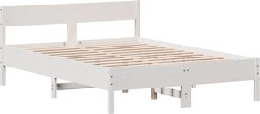 vidaXL fehér tömör fenyőfa ágy matrac nélkül 150 x 200 cm