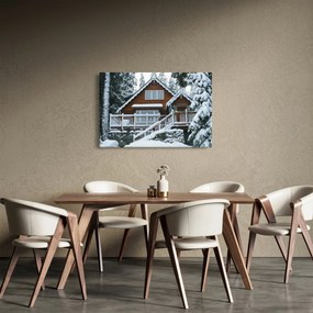 Kép - Fából készült házikó (90x60 cm)