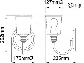Elstead Lighting WAVERLY KL-WAVERLY1-NBR Fali lámpa 1x60W/E27