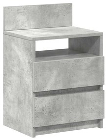 2 db betonszürke éjjeliszekrény 2 fiókkal 40x33x60 cm