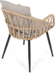 Kerti szék, fém, polyrattan, bézs, AZ-F1406 NAT