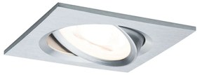 Paulmann 93473 Nova fürdőszobai beépíthető lámpa, 84 mmx84 mm, négyzet, billenthető, 3-step-dimming, alumínium, 2700K melegfehér, GU10 foglalat, 460 lm, IP23