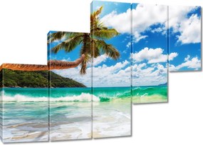 Vászonkép 150x105 Paradicsomi tengerpart pálmafákkal