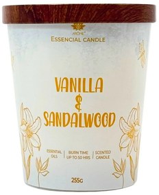 Arome Vanilla & Sandalwood gyertya üvegben, fém fedéllel 255g