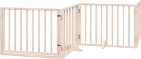 vidaXL nyárfa kutyakapu összecsukható ajtóval, 4 panellel, 320 cm