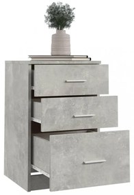 betonszürke szerelt fa éjjeliszekrény 40 x 40 x 63 cm