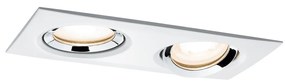 Paulmann 92902 Nova fürdőszobai beépíthető lámpa, 93 mmx185 mm, négyzet, dupla, billenthető, fényerőszabályozható, króm, 2700K melegfehér, 1x 2x GU10 foglalat, 460 lm, IP65