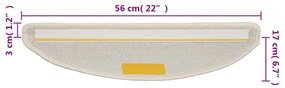 15 db fehér lépcsőszőnyeg 56 x 17 x 3 cm