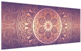 Kép - Mandala lila színátmeneten (120x50 cm)