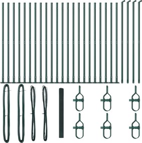 vidaXL Kerítésoszlop Zöld 50 x 1,4 m (16 x 16 mm-es háló) Acél és PVC