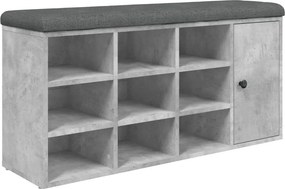 vidaXL betonszürke szerelt fa cipőtároló pad 102 x 32 x 50 cm