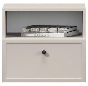 Lorini fali éjjeliszekrény 45 cm - kasmír / fekete fogantyú