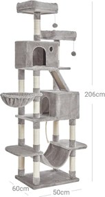 PANTHER macskafa, 60x50x206cm, szürke Feandrea