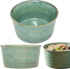 Tál 500ml Zöld leves saláta étkészlet boho kerámia tál