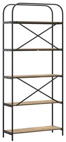 Könyvespolc kézműves tölgy 80 x 30 x 183 cm Faanyag