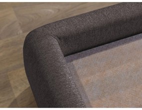 Sötétszürke kárpitozott ágyneműtartós franciaágy ágyráccsal 180x200 cm Garance – Bobochic Paris