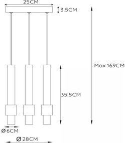 Lucide 24402/15/96 - LED Dimmelhető csillár zsinóron MARGARY 3xLED/4W/230V réz