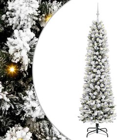 vidaXL Mű karácsonyfa 300 LED-del Fehér 210 cm PVC és Fém és Műanyag