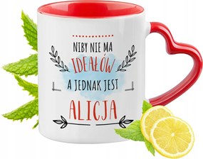 Alice Piros bögre szív alakú füllel Ajándék