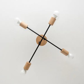 Felületre szerelt mennyezeti csillár CAMBRIDGE 4xE27/15W/230V fenyő