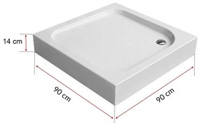 Klonberg 90x90 cm-es szögletes akril zuhanytálca 90x90 cm