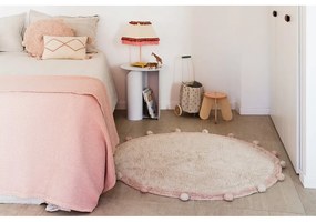 Krémszínű mosható kézi szövésű pamut gyerek szőnyeg ø120 cm Bubbly Vintage Nude – Lorena Canals