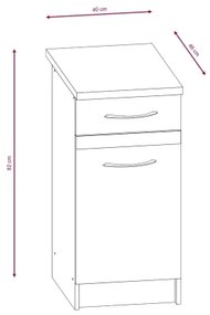 Konyhablokk VALERIA 180 cm sonoma tölgy/barna