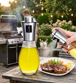 Olaj adagoló permetezővel 200 ml - ezüst