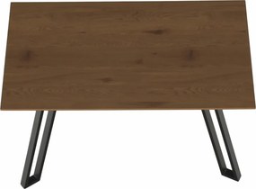 Étkezőasztal, tölgy/fekete, 140x83 cm, PEDAL