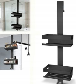 2db Fürdőszobai Zuhany Polc Akasztó Acél Akasztó Kosár Új