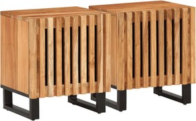 vidaXL 2 db tömör akácfa éjjeliszekrény 40 x 34 x 46 cm