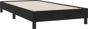vidaXL fekete bársony ágykeret matrac nélkül 90x210 cm