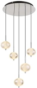 Globo 16042-5HC - LED Csillár zsinóron AIDA 5xLED/6,6W/230V 3000K/4500K/6500K