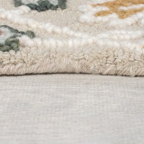 Világos rózsaszín kézi szövésű gyapjú szőnyeg 200x290 cm Daphne Shaped Floral – Flair Rugs
