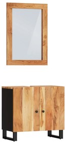 2 részes tömör akácfa fürdőszobai bútorszett