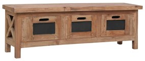 tömör mahagóni TV-szekrény 3 fiókkal 120 x 30 x 40 cm