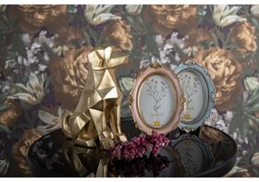 Antikolt rózsaszín vintage képkeret arany dísszel 10x15 cm