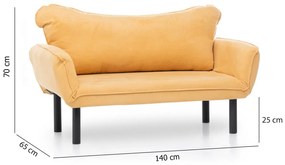 Széthúzható kétszemélyes kanapé Chatty (mustár). 1062612