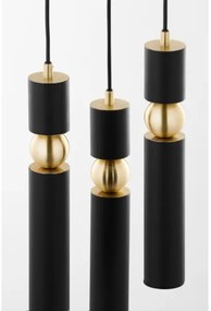 Jupiter 2013 - Csillár zsinóron ALAS 3xGU10/10W/230V fekete/arany