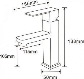 Mexen EMMA - mosdó csaptelep, Fekete, 71900-70