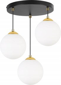 Függőlámpa Hármas Mennyezeti Csillár Plafon Gömb Arany Króm Led