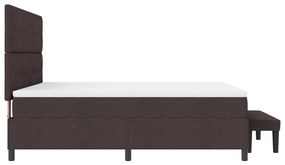 vidaXL Boxspring ágy matraccal és paddal, sötétbarna, 180x200 cm szövet