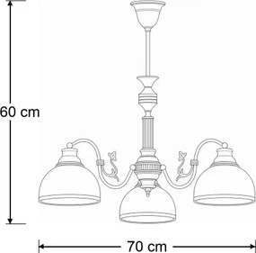 BRILAGI - Rúdcsillár TAURUS 3xE27/15W/230V Ø70 cm bronz