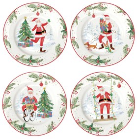 Joyful Santa karácsonyi porcelán desszertes tányér szett