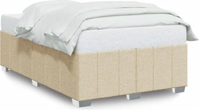 vidaXL krémszínű szövet ágykeret matrac nélkül 120x200 cm