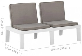 fehér műanyag kerti pihenőpad párnával