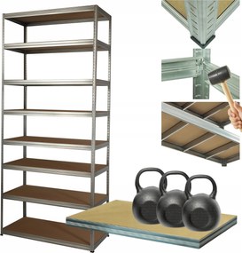 Horganyzott fém tároló állvány Helios 270x120x35cm 8Px350kg Magas