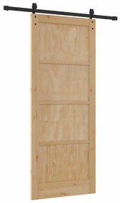 Csúszóajtó Természetes és fekete 86 x 211 cm