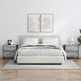 vidaXL Éjjeli asztal fiókkal Szürke Sonoma 50 x 39.5 x 50 cm Faanyag