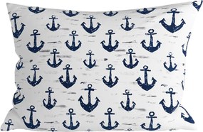 Pamut párnahuzat NAVYSTA POLY 50x70 cm, kék-fehér